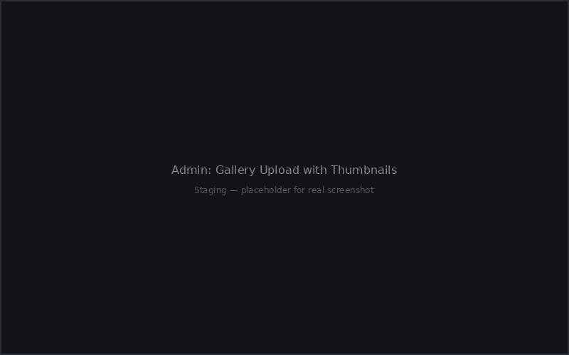 Admin: Gallery upload with Cloudinary thumbnails