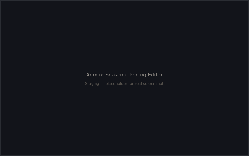 Admin: Seasonal pricing editor with bilingual labels