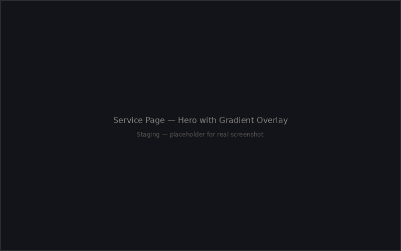 Service page — hero section with gradient overlay